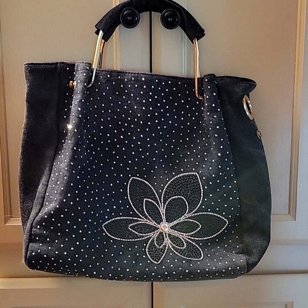 Black denim purse